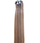 Extensions Cheveux Lisses NahaHair – Méché #4/24 Marron Clair & Blond, 100 % cheveux humains, texture premium